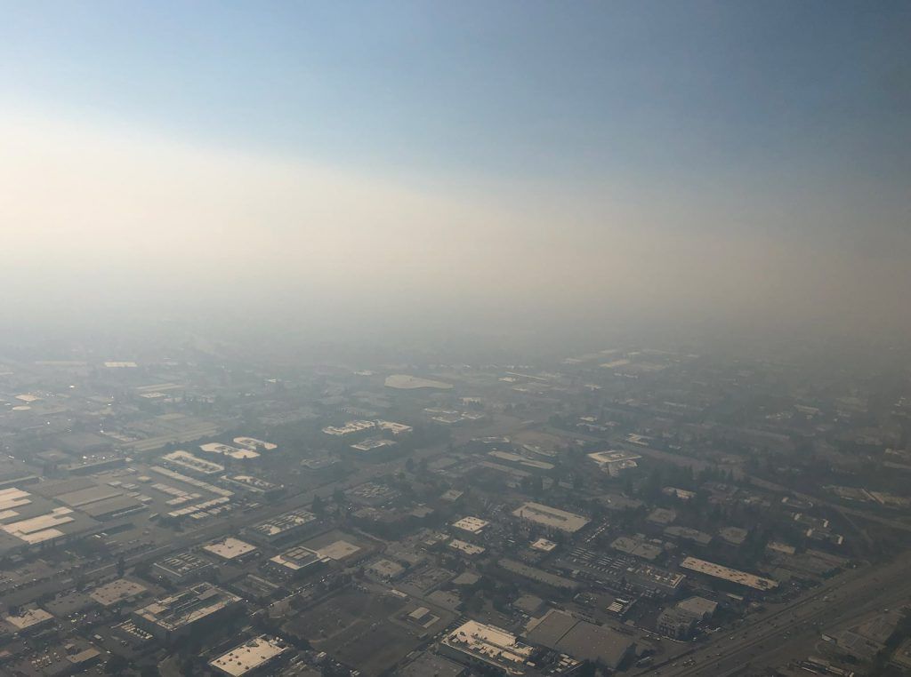 Smoke from the Camp Fire over California.